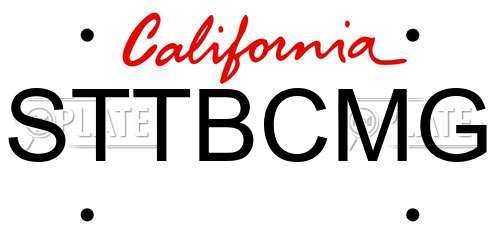 STTBCMG California License Plate