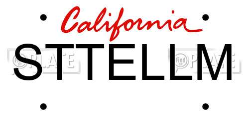 STTELLM California License Plate