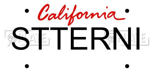 STTERNI California License Plate