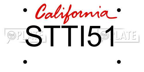 STTI51 California License Plate