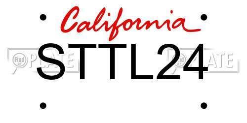 STTL24 California License Plate