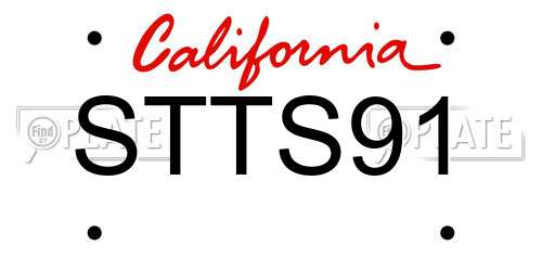 STTS91 California License Plate