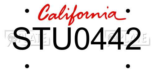 STU0442 California License Plate