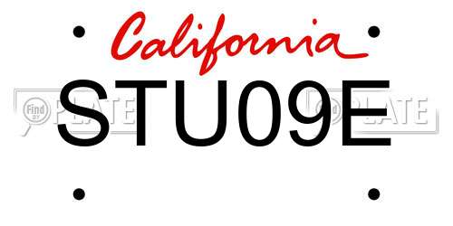 STU09E California License Plate