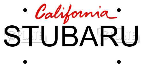 STUBARU California License Plate