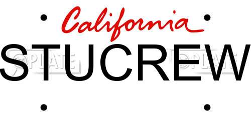 STUCREW California License Plate