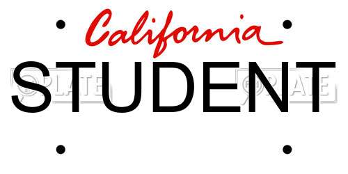 STUDENT California License Plate