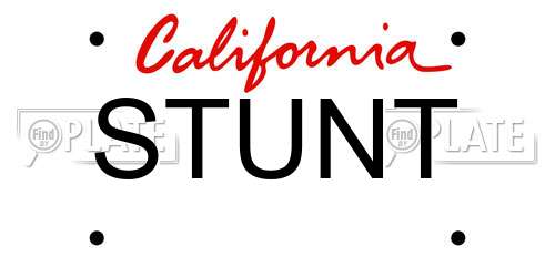 STUNT California License Plate