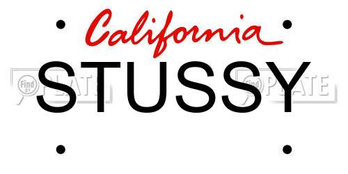 STUSSY California License Plate