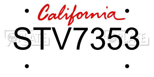 STV7353 California License Plate