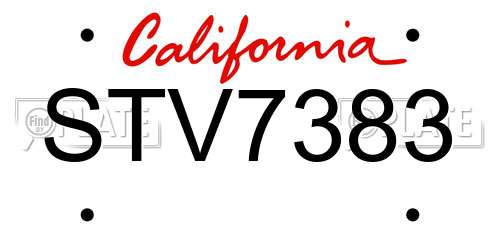 STV7383 California License Plate