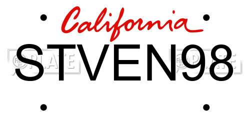 STVEN98 California License Plate