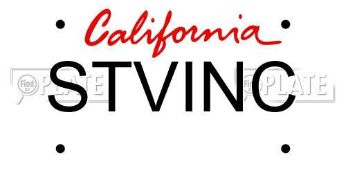 STVINC California License Plate