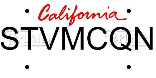 STVMCQN California License Plate
