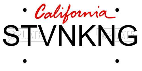 STVNKNG California License Plate
