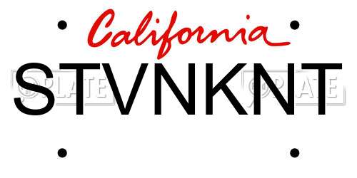 STVNKNT California License Plate