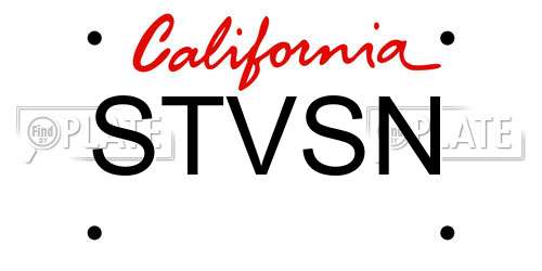 STVSN California License Plate