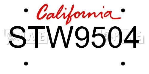 STW9504 California License Plate