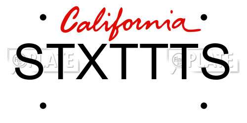 STXTTTS California License Plate