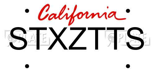 STXZTTS California License Plate