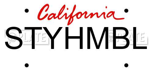 STYHMBL California License Plate