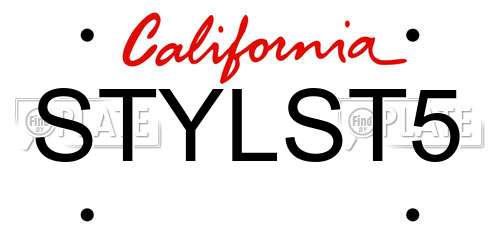 STYLST5 California License Plate