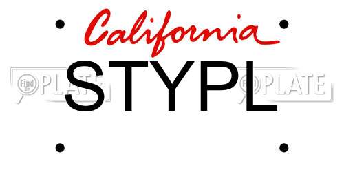 STYPL California License Plate