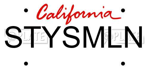 STYSMLN California License Plate