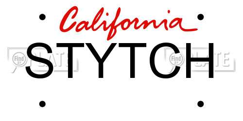 STYTCH California License Plate