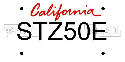 STZ50E California License Plate