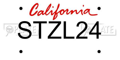 STZL24 California License Plate
