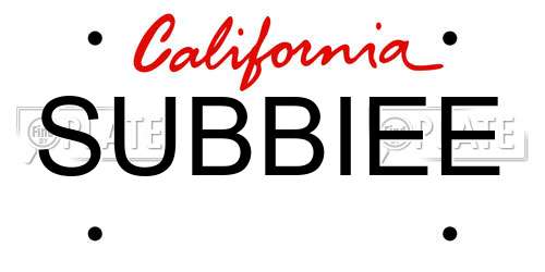 SUBBIEE California License Plate