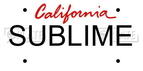 SUBLIME California License Plate