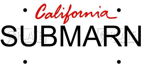 SUBMARN California License Plate