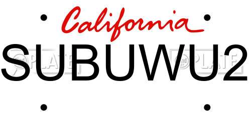 SUBUWU2 California License Plate