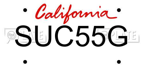 SUC55G California License Plate