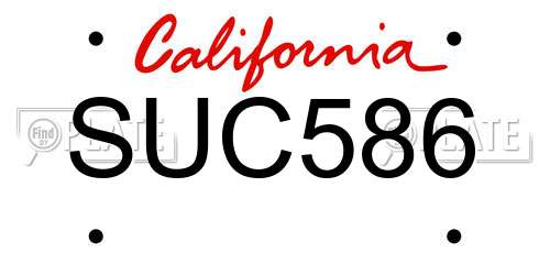 SUC586 California License Plate