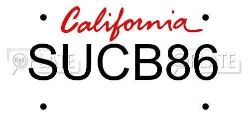 SUCB86 California License Plate