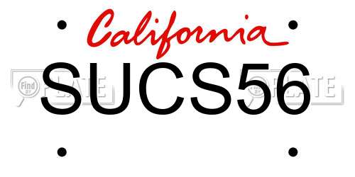 SUCS56 California License Plate