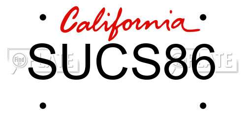 SUCS86 California License Plate