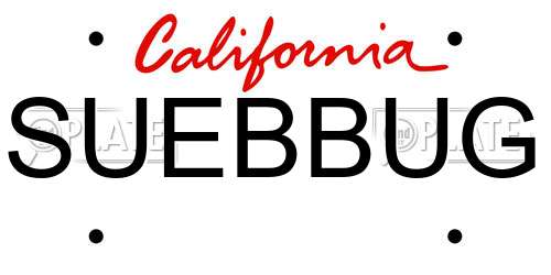 SUEBBUG California License Plate
