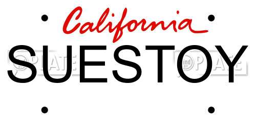 SUESTOY California License Plate