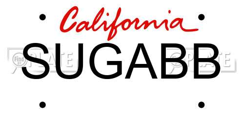 SUGABB California License Plate