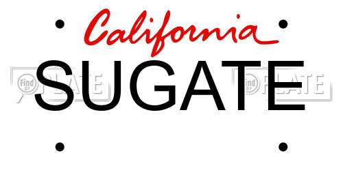 SUGATE California License Plate