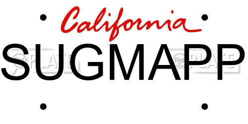 SUGMAPP California License Plate