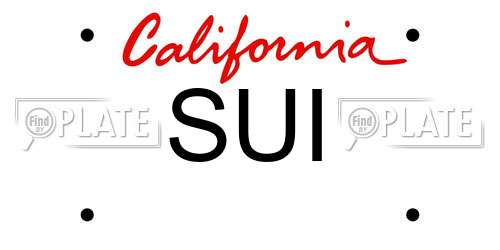 SUI California License Plate