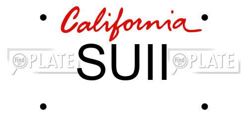 SUII California License Plate