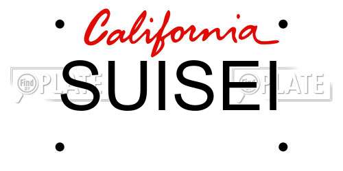 SUISEI California License Plate
