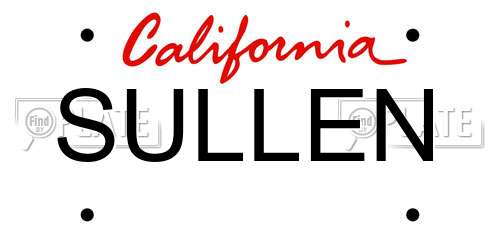 SULLEN California License Plate