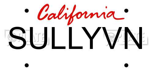 SULLYVN California License Plate